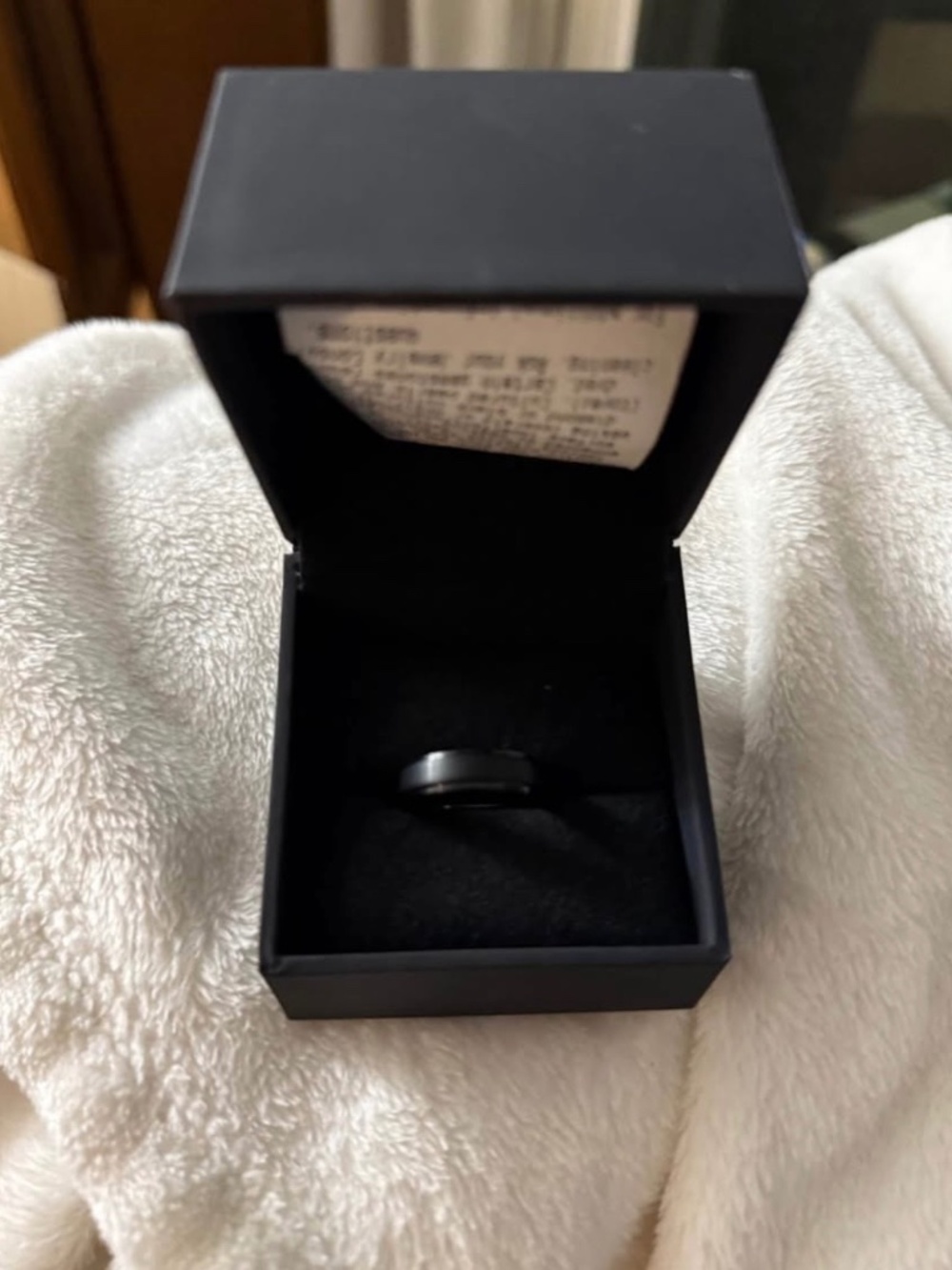 Black tungsten wedding band
